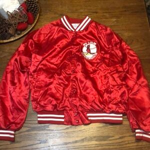 Vintage St. Louis Cardinals stadium Chalk line satin bomber jacket
